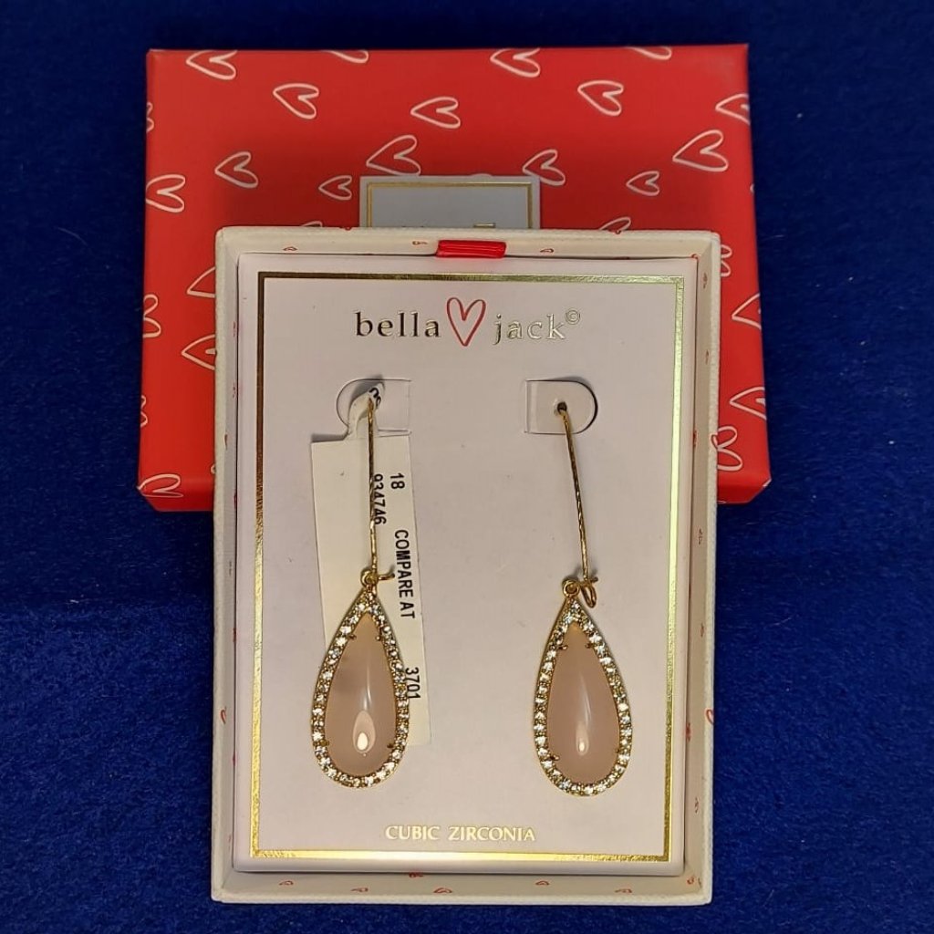 Bella Jack Pink Cubic Zirconia Tear Drop Earrings